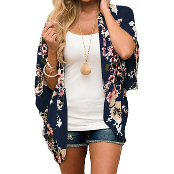 Women Kimono Loose Camisas Shawl Cardigan Summer Floral Printed Chiffon Blouse Fashion Feminino Ladies blusas Shirt Tops