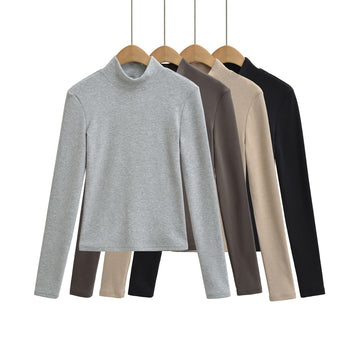 Half high neck top T-shirt