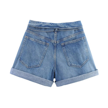 Women's Denim Shorts with Premium Cotton Belt – Sweet and Sophisticated Style