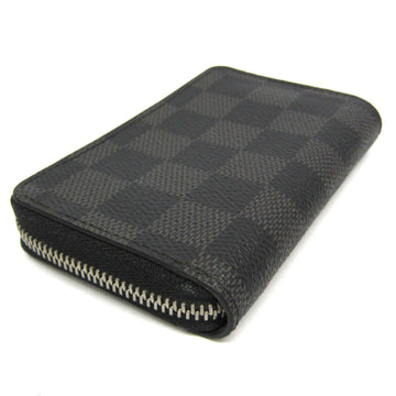 Louis Vuitton Damier Graphite Zippy Coin Purse N63076 Men's Wallet Black