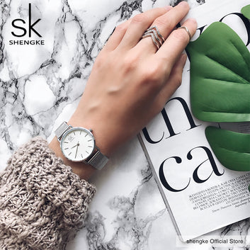 ✨ SK Super Slim Silver Women’s Watch – Minimalist Elegance That Elevates Your Style