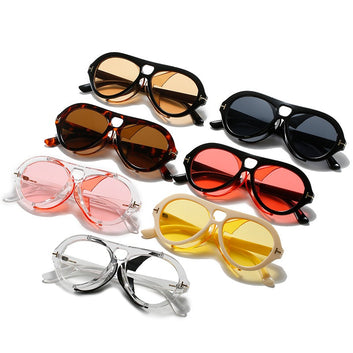 Punk sunglasses steam glasses personalized oval sunglasses