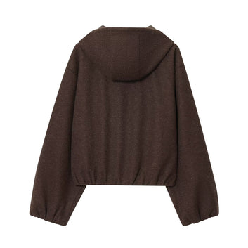 Retro style hooded jacket casual jacket