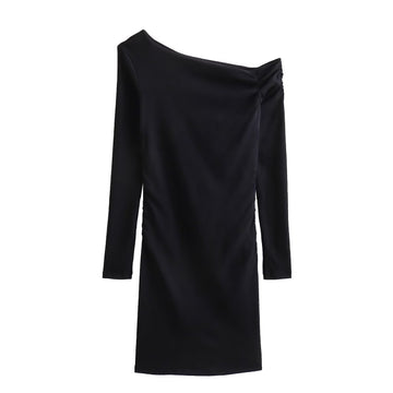 Spicy girl asymmetric short dress
