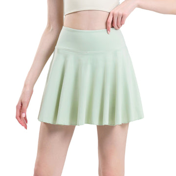 Tennis skirt women's yoga white badminton pleated skirt quick drying anti glare half skirt