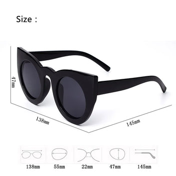 Psacss Vintage Cat Eye Sunglasses Women Gradient Lens Cute Large frame Sun Glasses Luxury Brand Designer oculos de sol feminino
