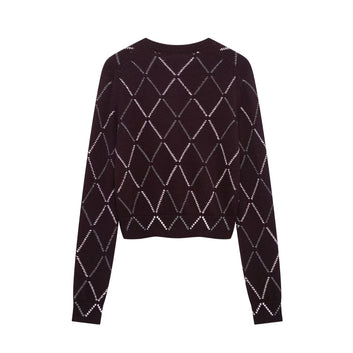 New Fashion Casual Diamond Pattern Knitted Sweater