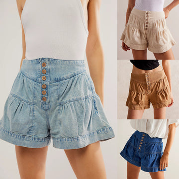 Casual elastic pocket shorts