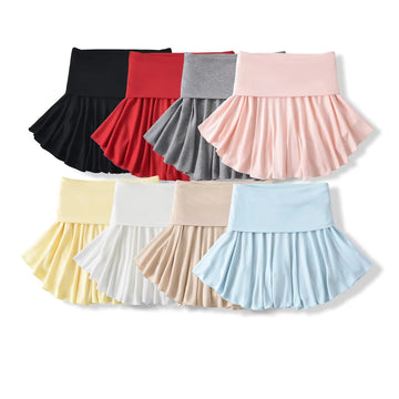 Pleated skirt mini skirt