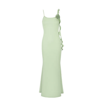Tailored Lace Up Hip Hugging Dress – The Long Floral Dress That Defines the Silhouette with Elegance and Sophistication
