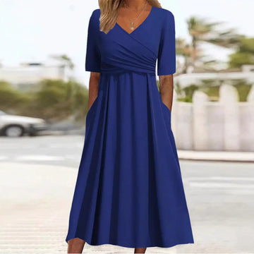 Short sleeved dress with front cross personalized dress