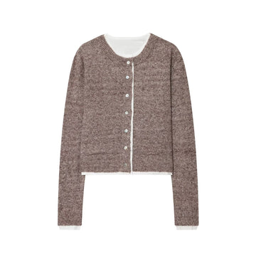 Color blocking knitted jacket for women's clothing