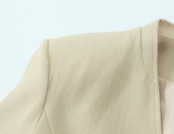 Tailored waist belt suit jacket+pants set