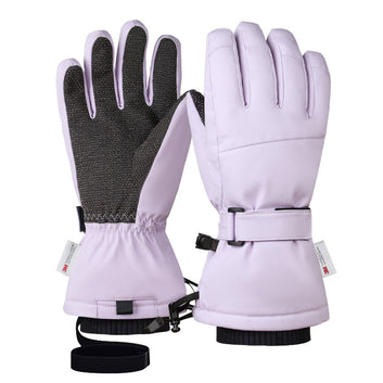 Ski Gloves with Built-in Wrist Guards, Waterproof for Ski/Snowboard Carving, Professional 3M Fleece-Lined Thickened Gloves