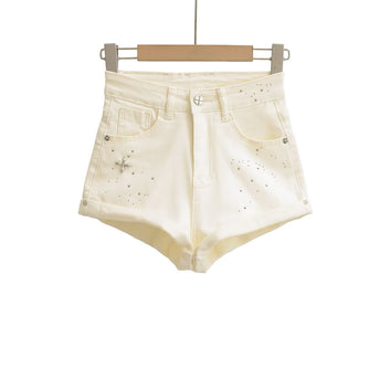 Women's rolled denim shorts
