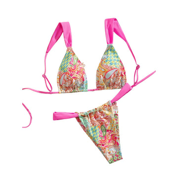 European Women's New Split Sexy Paisley Print Bikini Swimwear Export Bikini