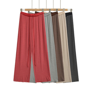 Striped drawstring striped long pants casual pants