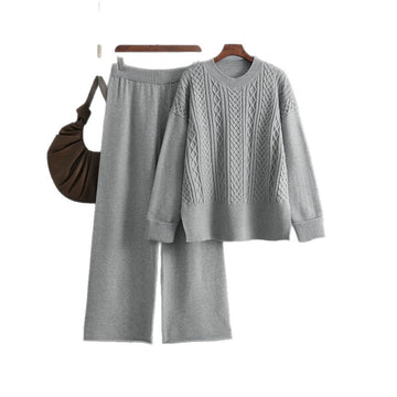 Fried Dough Twists sweater+casual pants two-piece set