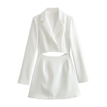 Open design suit jacket style dress