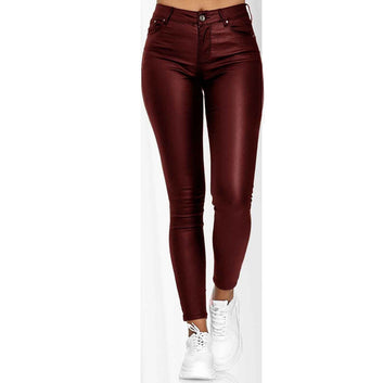 Women's High-Waisted Skinny Leather Pants – Urban Elegance, Comfort, and Attitude in One Piece