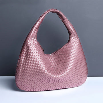 Premium PU Braided Half-Moon Women's Bag – European Elegance with Designer Presence