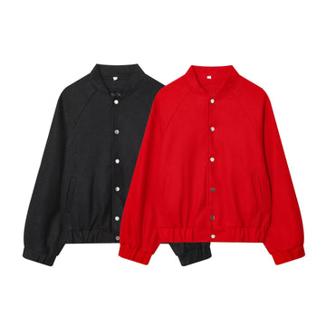 Woolen baseball jacket