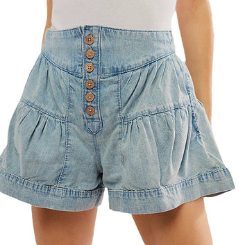 Casual elastic pocket shorts