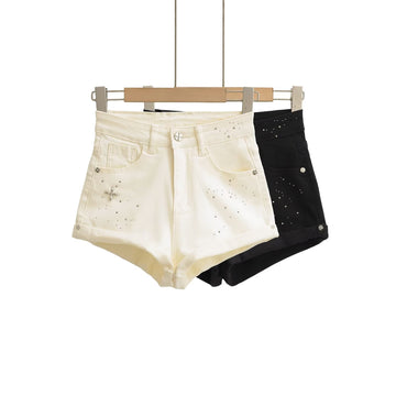 Women's rolled denim shorts