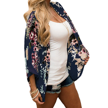 Women Kimono Loose Camisas Shawl Cardigan Summer Floral Printed Chiffon Blouse Fashion Feminino Ladies blusas Shirt Tops