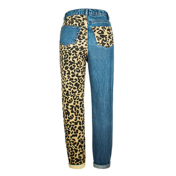 Fashion Leopard High Waist Jeans Women's – High Waist Boyfriend Jeans with Wild Style