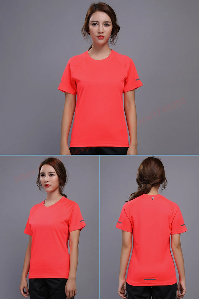 Women Sport Shirt 2021 Gym Running Quick Dry Workout Tops Sweater Fitness Jersey Breathable Exercises Yoga Shorts Sleeves