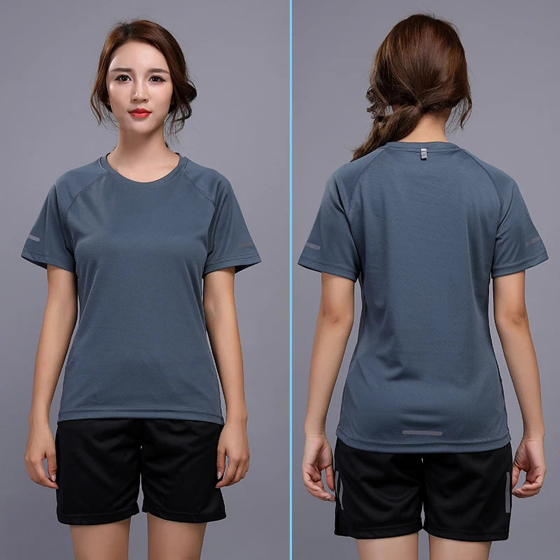 Women Sport Shirt 2021 Gym Running Quick Dry Workout Tops Sweater Fitness Jersey Breathable Exercises Yoga Shorts Sleeves