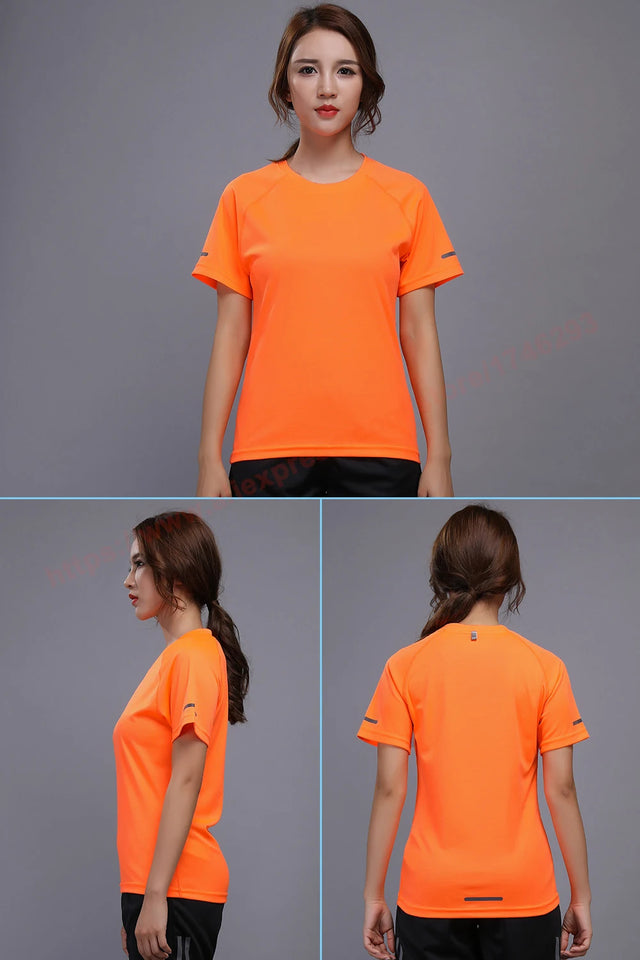 Women Sport Shirt 2021 Gym Running Quick Dry Workout Tops Sweater Fitness Jersey Breathable Exercises Yoga Shorts Sleeves