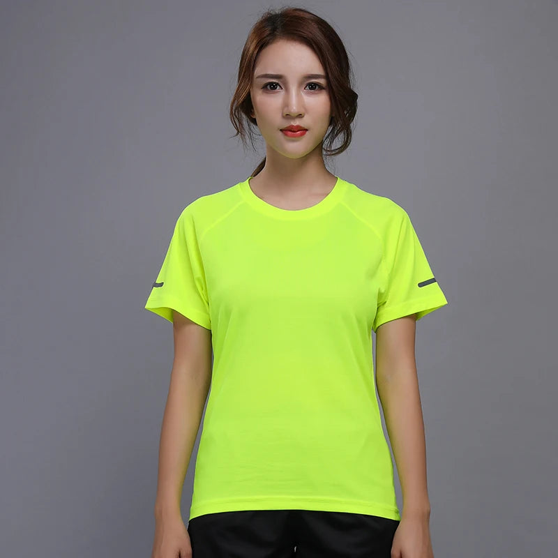 Women Sport Shirt 2021 Gym Running Quick Dry Workout Tops Sweater Fitness Jersey Breathable Exercises Yoga Shorts Sleeves
