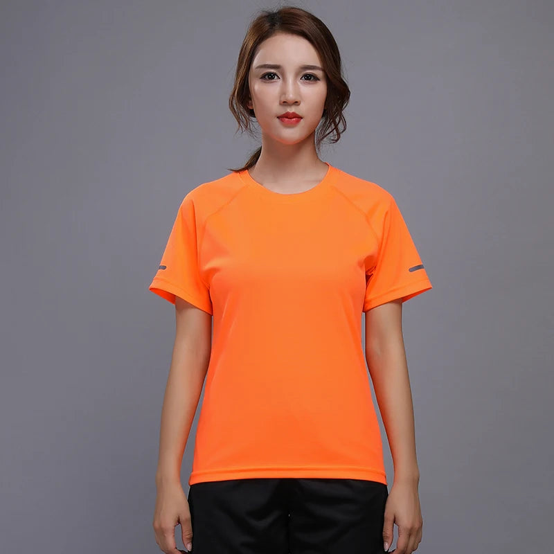 Women Sport Shirt 2021 Gym Running Quick Dry Workout Tops Sweater Fitness Jersey Breathable Exercises Yoga Shorts Sleeves