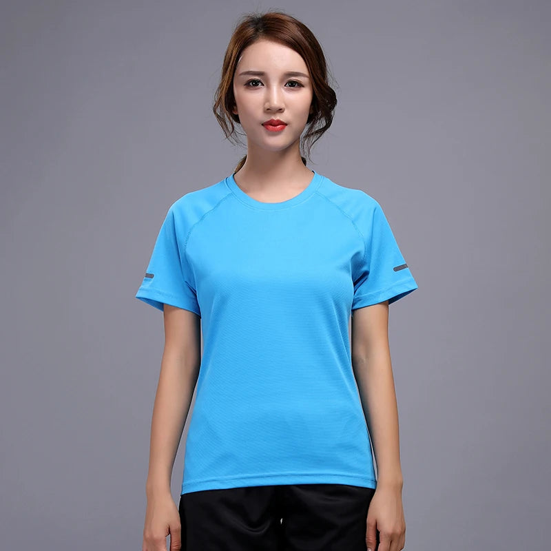 Women Sport Shirt 2021 Gym Running Quick Dry Workout Tops Sweater Fitness Jersey Breathable Exercises Yoga Shorts Sleeves