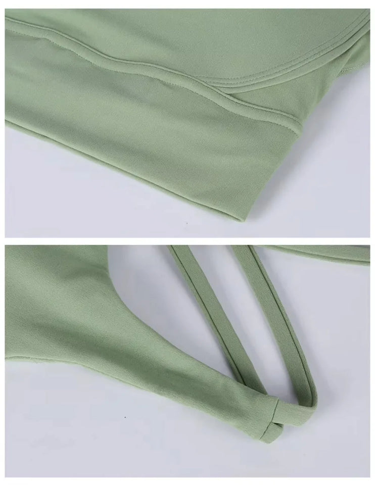 Fitness Sports Bra for Women Push Up Wirefree Padded Cross Strappy Running Gym Training Workout Yoga Underwear Crop Tops