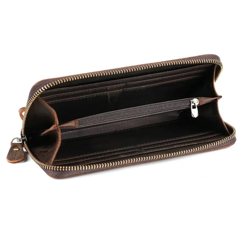 Men's Wallets,Credit Card Holder Money Bag Leather Long Wallet with Wristlet,Large Capacity with Zip-Around Phone Purse for Men