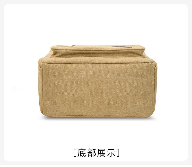 Men's Canvas Backpack Simple Casual Unisex Travel Backpack Schoolbag Large Capacity Ins Wind Laptop Computer Backpack