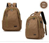 Men's Canvas Backpack Simple Casual Unisex Travel Backpack Schoolbag Large Capacity Ins Wind Laptop Computer Backpack
