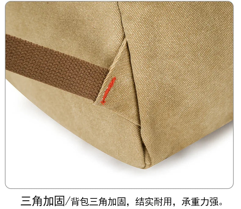 Men's Canvas Backpack Simple Casual Unisex Travel Backpack Schoolbag Large Capacity Ins Wind Laptop Computer Backpack