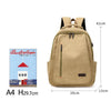 Men's Canvas Backpack Simple Casual Unisex Travel Backpack Schoolbag Large Capacity Ins Wind Laptop Computer Backpack