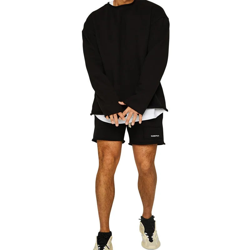 New Muscle Fitn Brothers Sportswear Casual Loose Training Set for Men Winter Running Gym Equipment Leisure Outfit