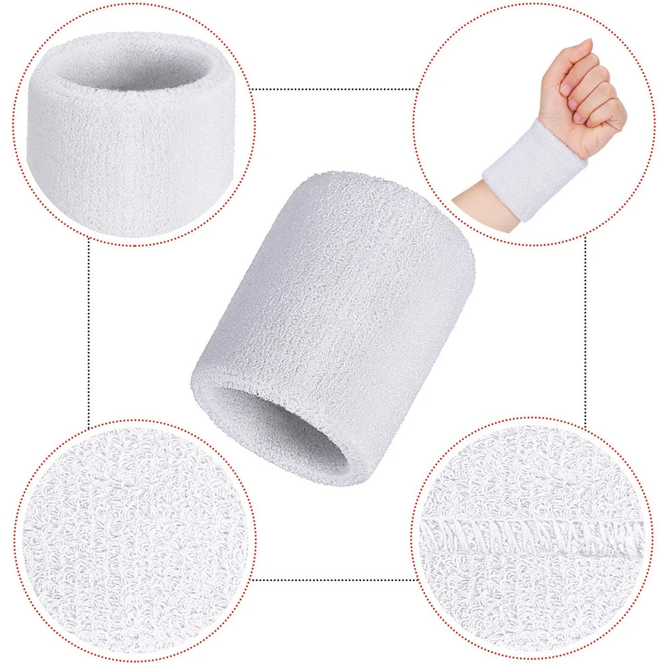 Unique Sports Multi Colors Pack Sports Wrist Sweat Wristbands for Basketball Leagues（Black/Yellow/White/Blue/Pink/Red/Gray)