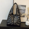 Fashion Women Shoulder Bag Designer Luxury Rivet Tote Bag Office Large Capacity Tote Girls Punk Style Main Bolsos Para Mujeres