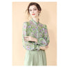 Fashion for Women Spring and Autumn New Korean Floral Tops French Fungus Collar Outer Shirts