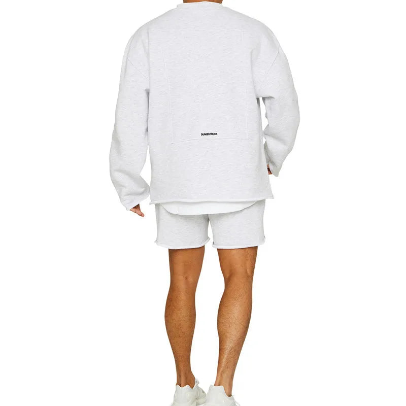 New Muscle Fitn Brothers Sportswear Casual Loose Training Set for Men Winter Running Gym Equipment Leisure Outfit