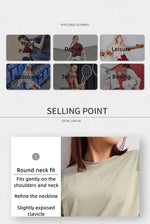 Summer Fitness Sports T-shirt Tops Women Outdoor Sports Loose Short Sleeve Stitching Gym Running Female Quick Drying Breathable