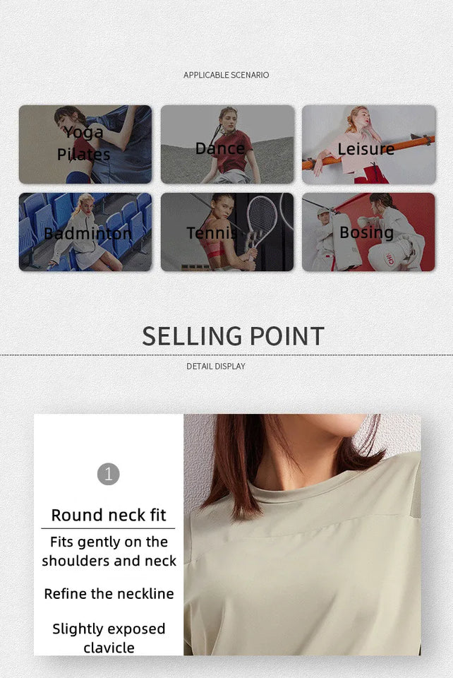 Summer Fitness Sports T-shirt Tops Women Outdoor Sports Loose Short Sleeve Stitching Gym Running Female Quick Drying Breathable