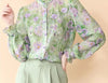 Fashion for Women Spring and Autumn New Korean Floral Tops French Fungus Collar Outer Shirts
